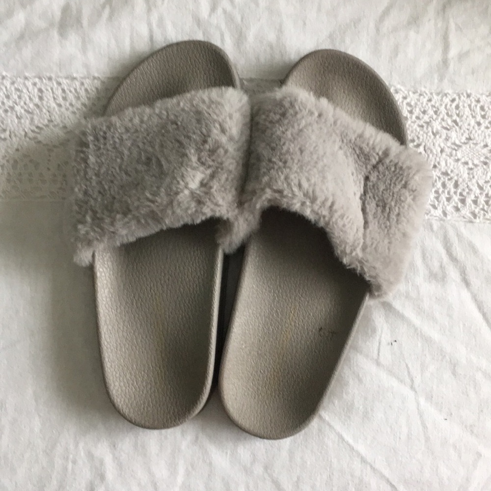 Gray fuzzy slides.
